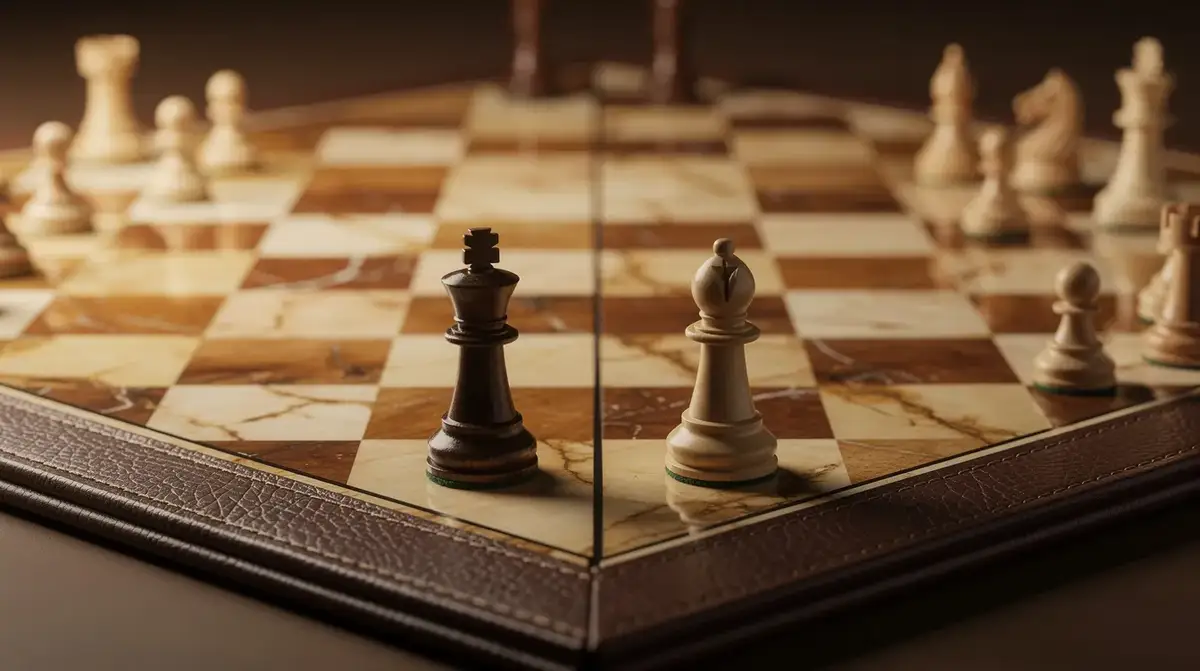 Chess endgame position showing two bishops coordinating to checkmate the king in the corner