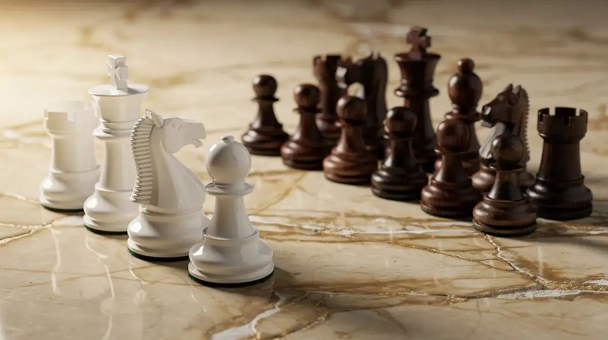 Chess diagram showing a kingside attack with the classic Greek Gift bishop sacrifice on h7, knight on g5, and queen ready on h5