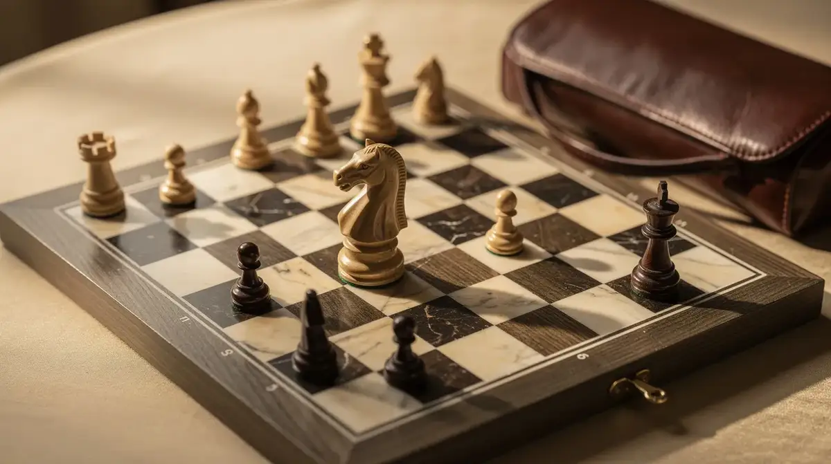 Chess position showing how to fight against a powerful knight outpost with defensive piece play