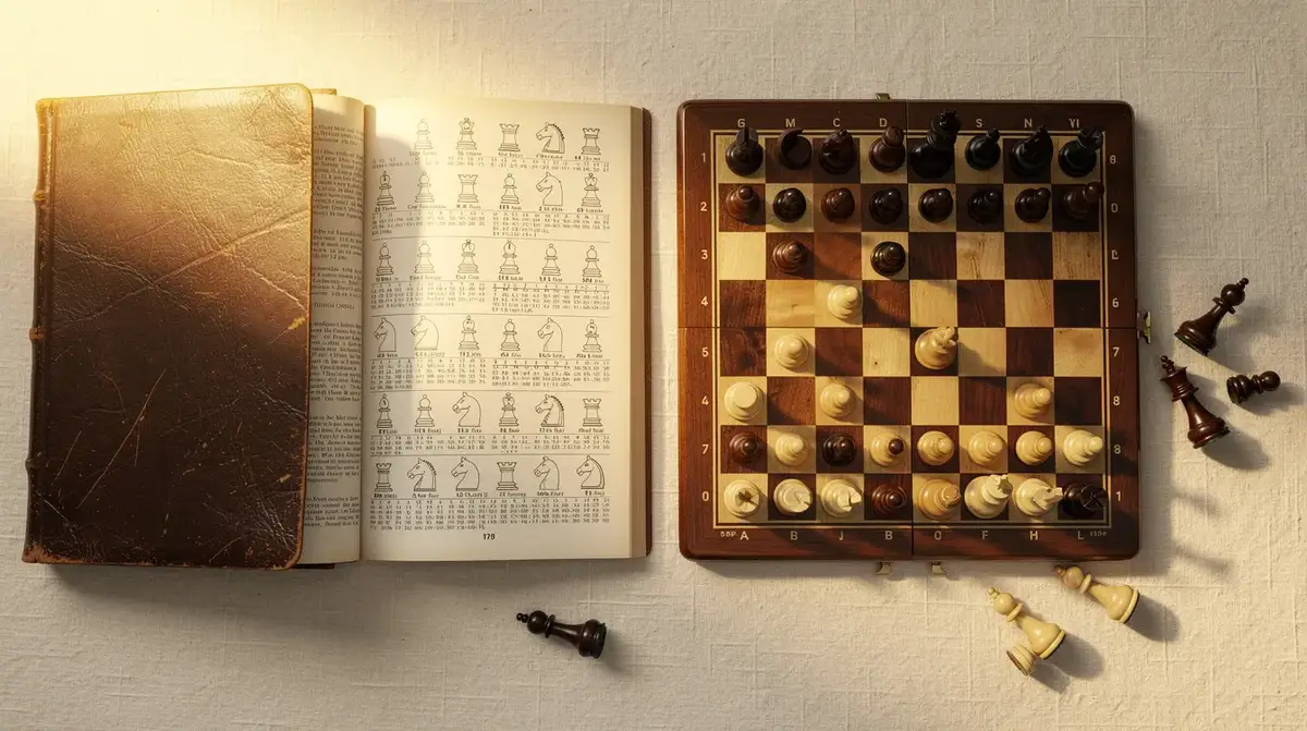 Chess endgame position showing a passed pawn and active king in the center of the board