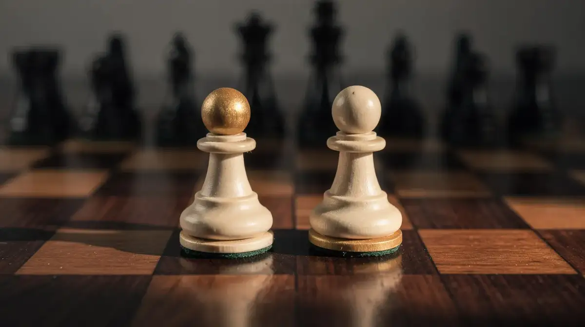 Chess diagram showing a king outflanking a blockaded passed pawn with the technique of triangulation to reach the queening square