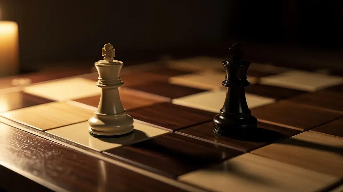 Diagram showing opposite colored bishops on a chess board with one bishop on light squares and one on dark squares