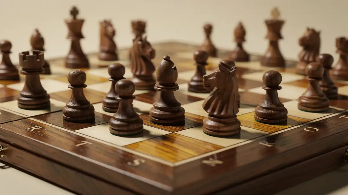 Chess board diagram showing common pawn structures including the isolated queen's pawn, Carlsbad structure, and French pawn chain formations